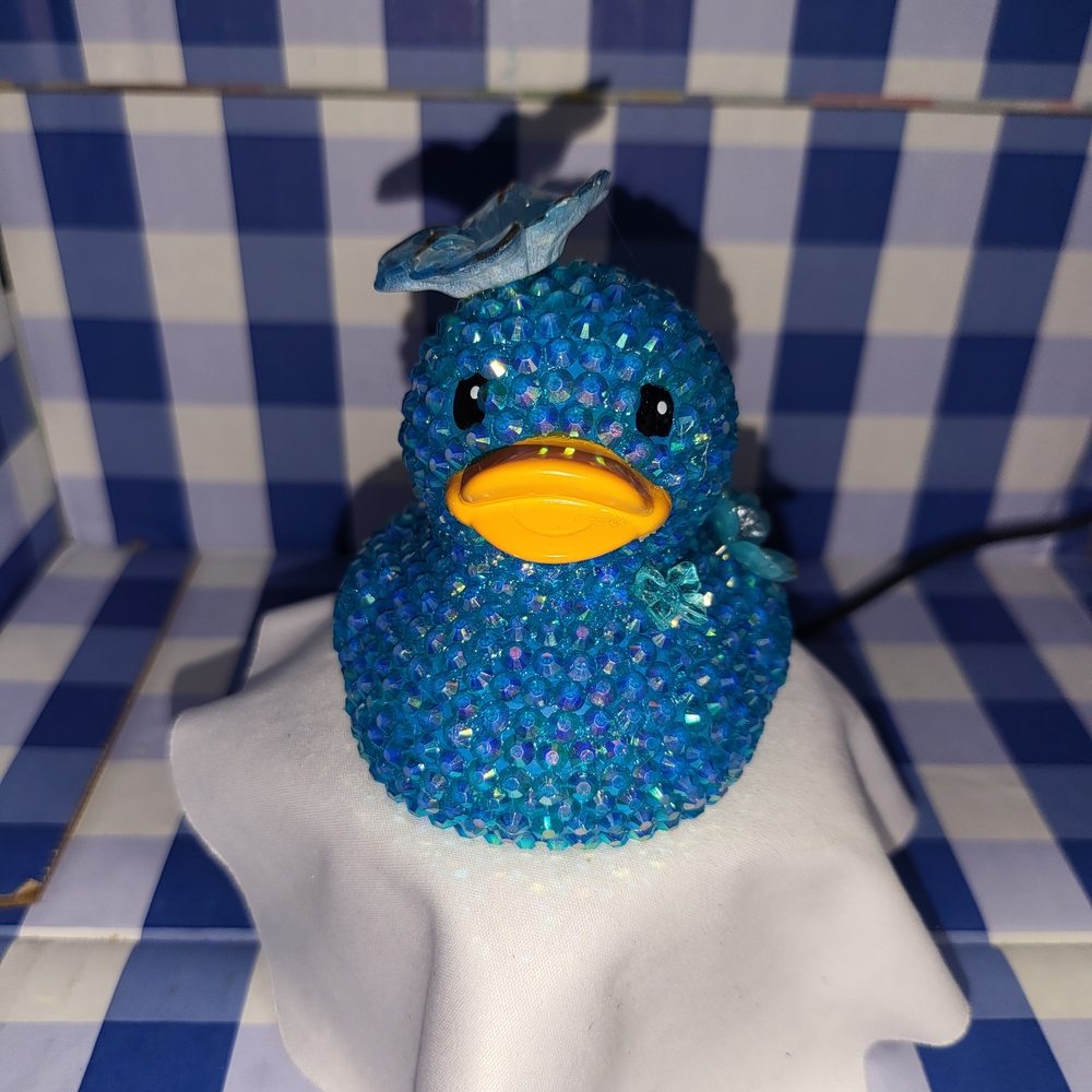 Blue Crystal Duck Figurine